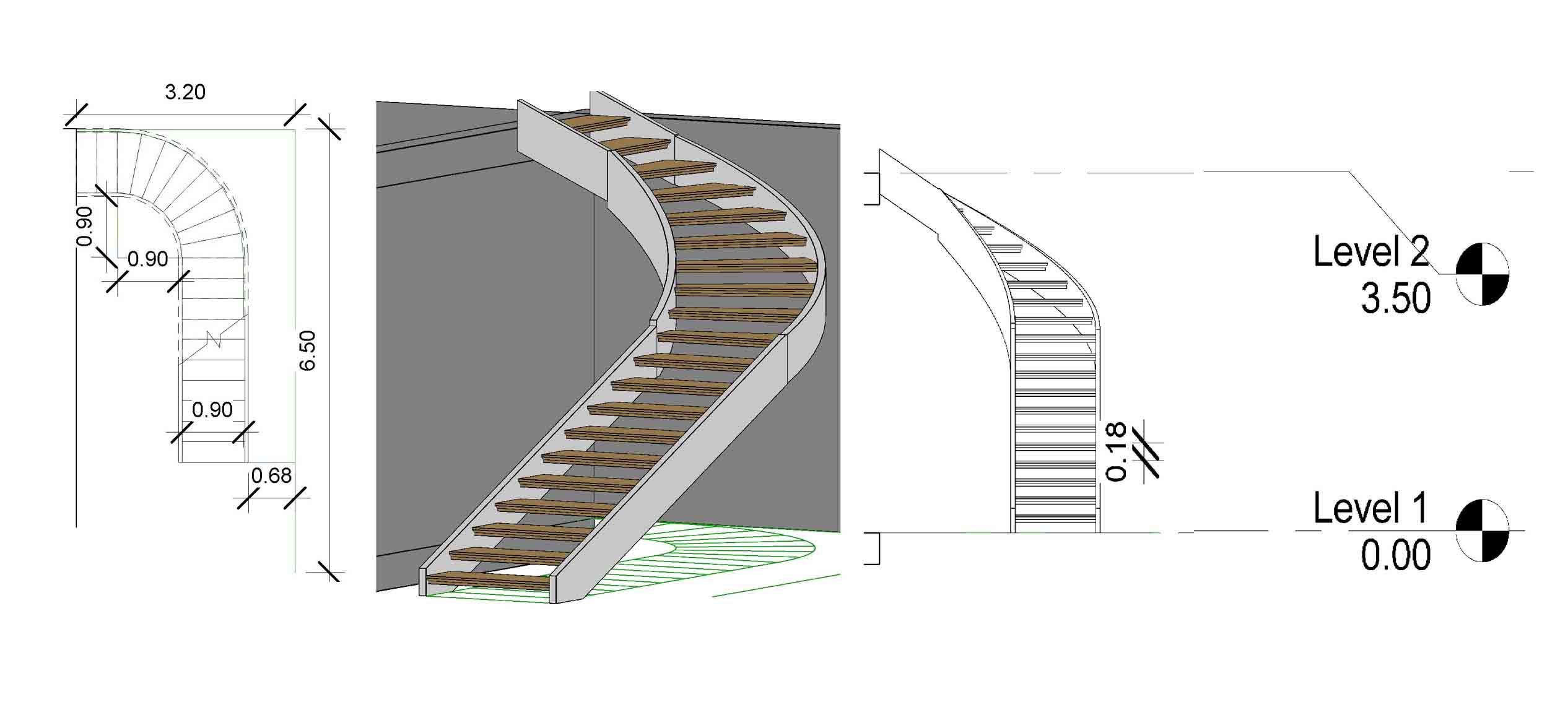spiral stair plan