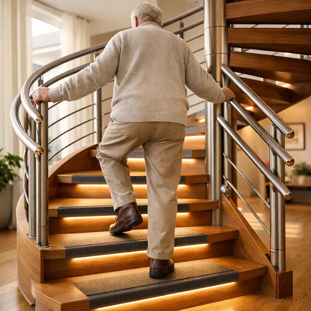 spiral step for old people